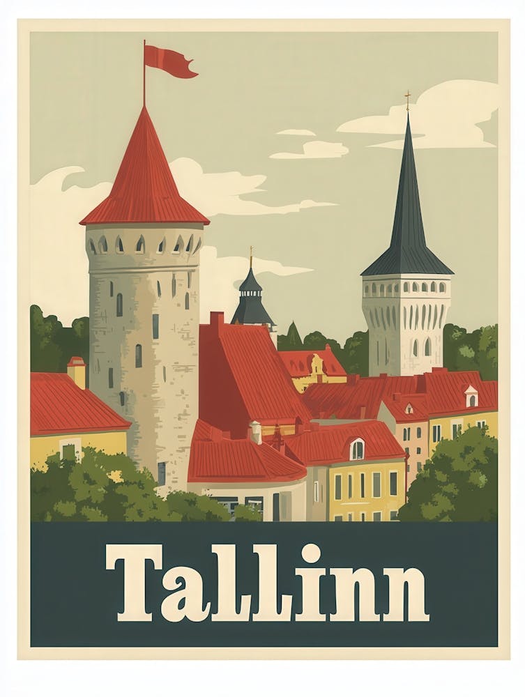 Aihrgdesign A Classic 1960s Travel Poster For Tallinn