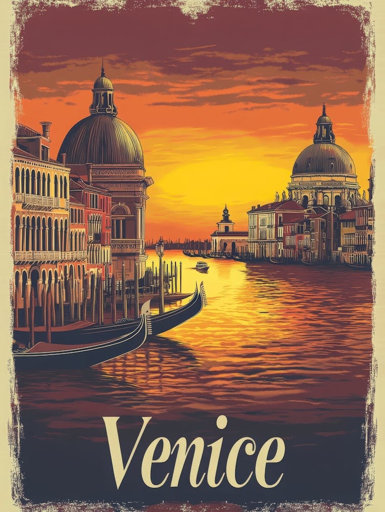 Aihrgdesign A Retro Travel Poster For Venice 2