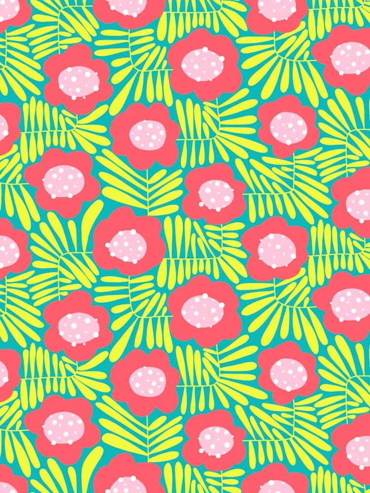 Climbing Flowers Retro Floral Watermelon Candy