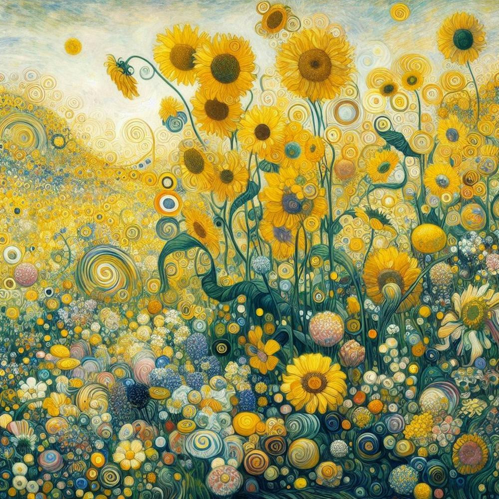 gustav klimt yellow flower garden 1