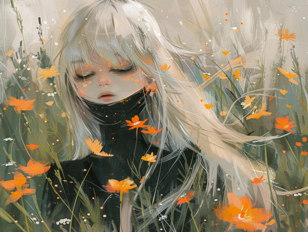 Girl In Flowers 2