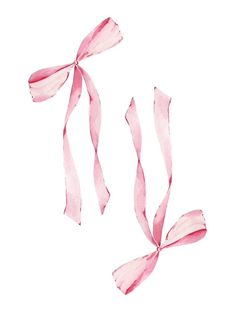 Pink Coquette Bows - White