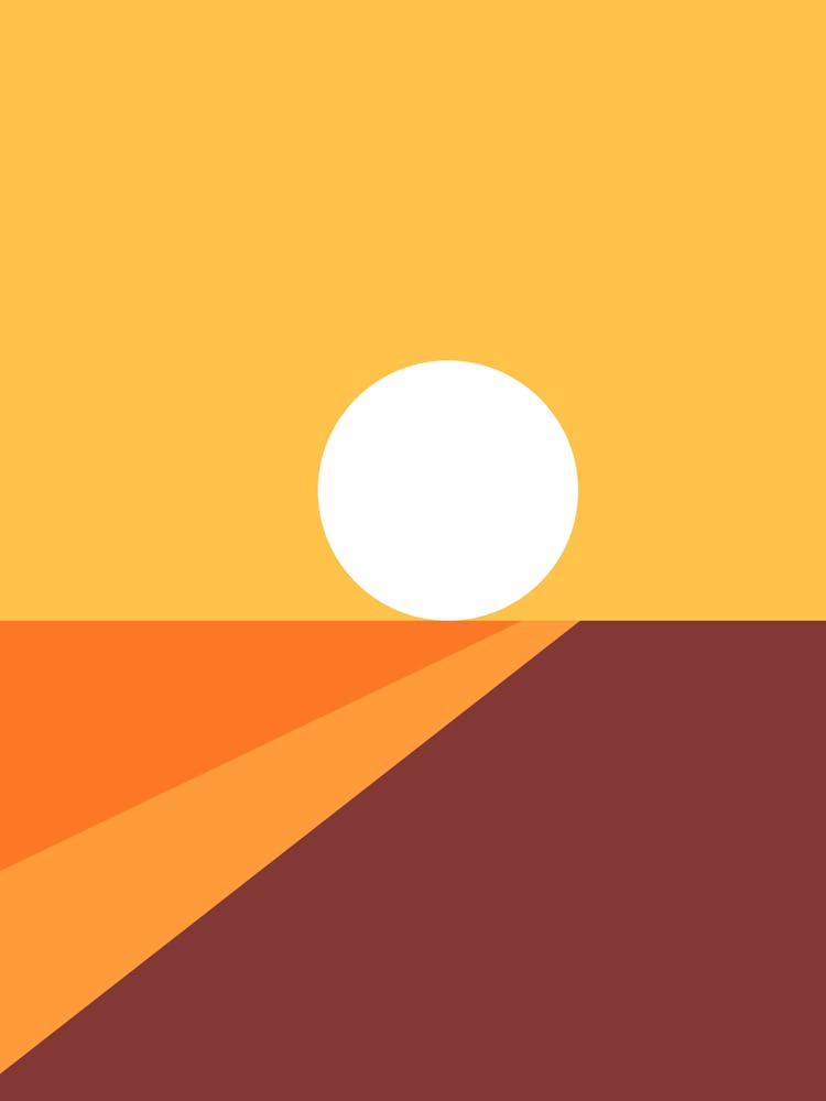 Geometric Shapes Sunrise Sunset Abstract 3 In Retro Vibes 01