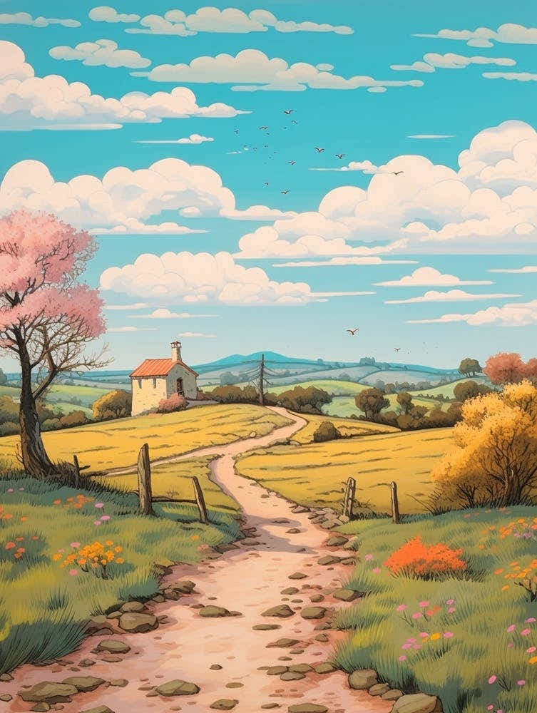 The Camino Portuguese Path 1 Hike Illustration