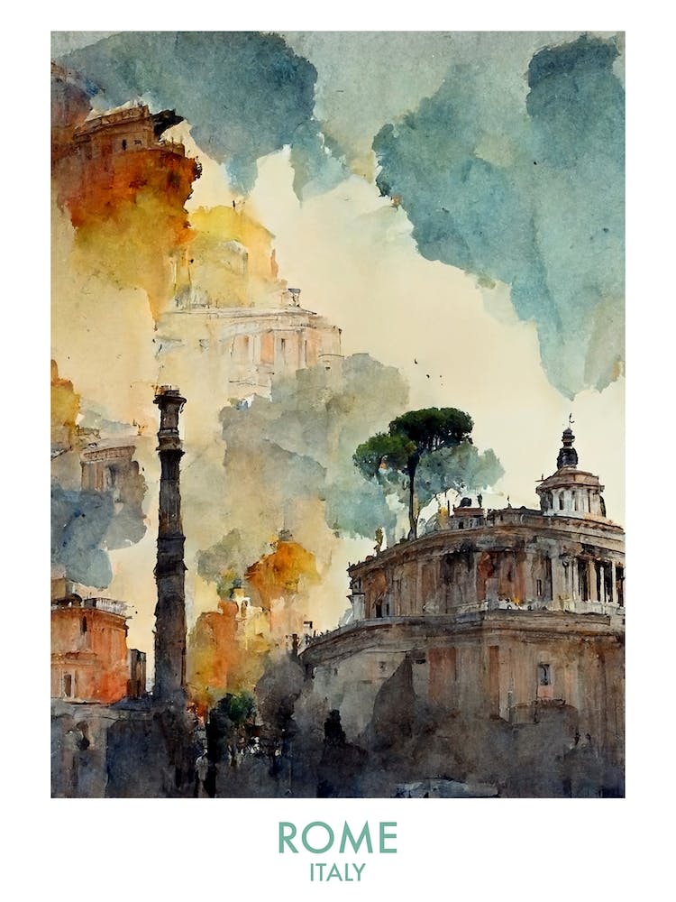 Rom Italien Aquarell Reise