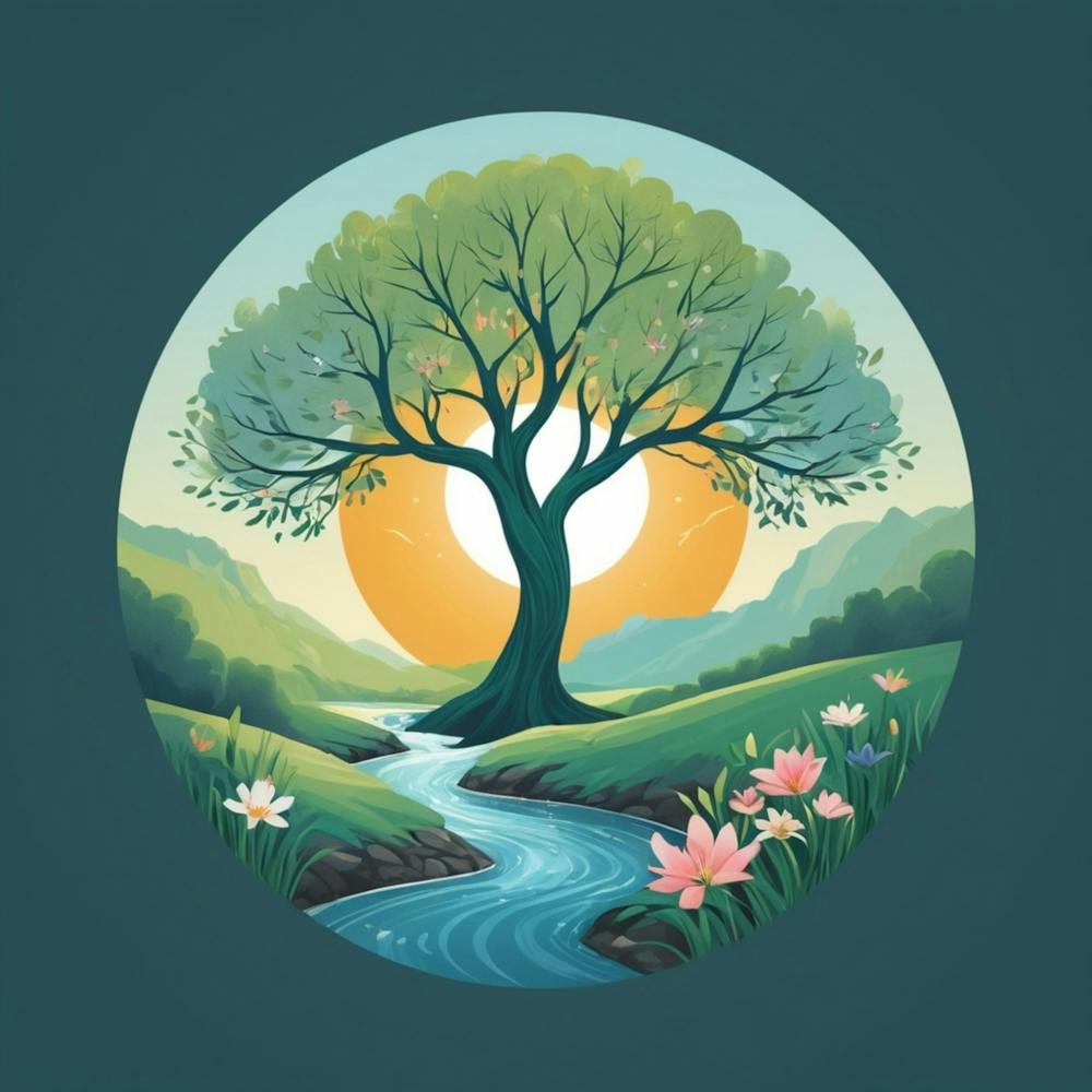 Albedobase Xl A Circular Logo Featuring A Vibrant Spring Lands 0