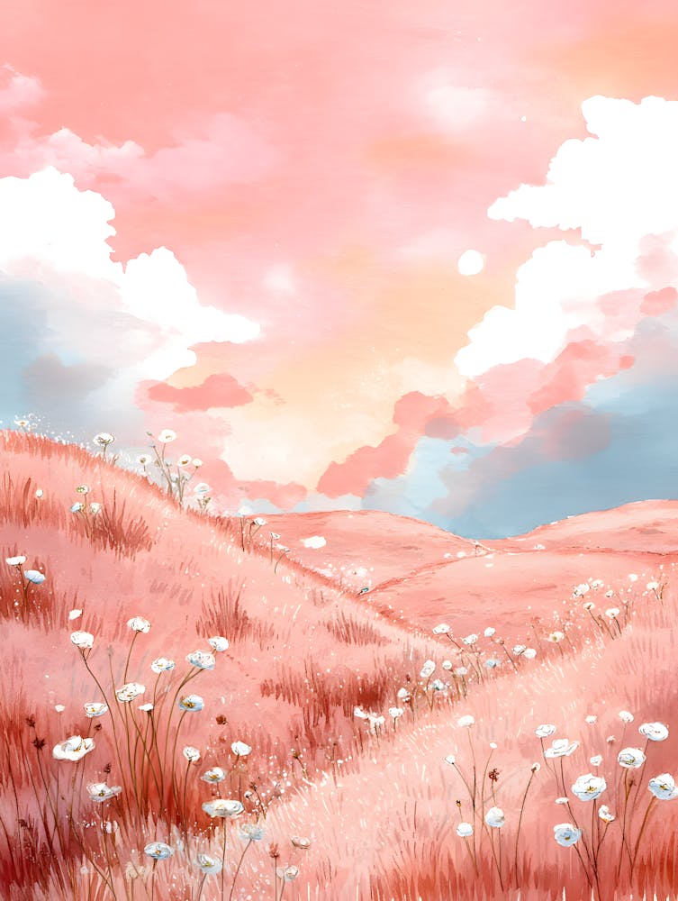 Gorgeous Serene Hill Pink Landscape 18