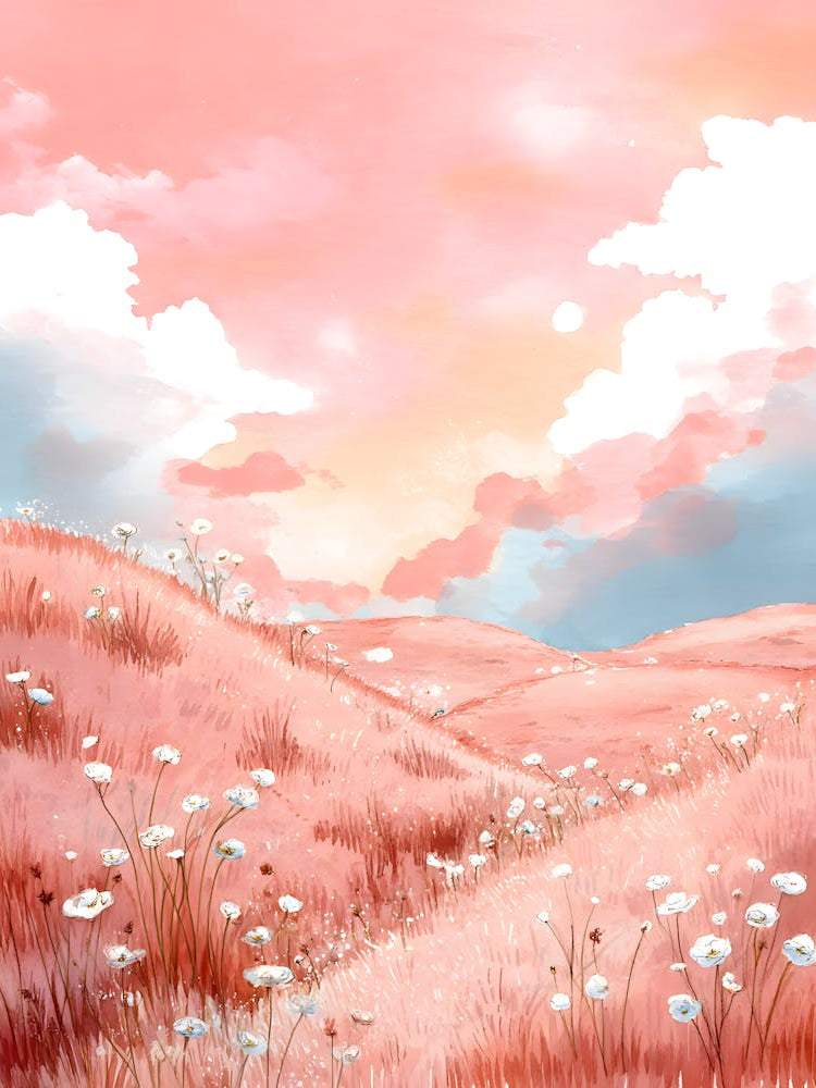 Gorgeous Serene Hill Pink Landscape 18