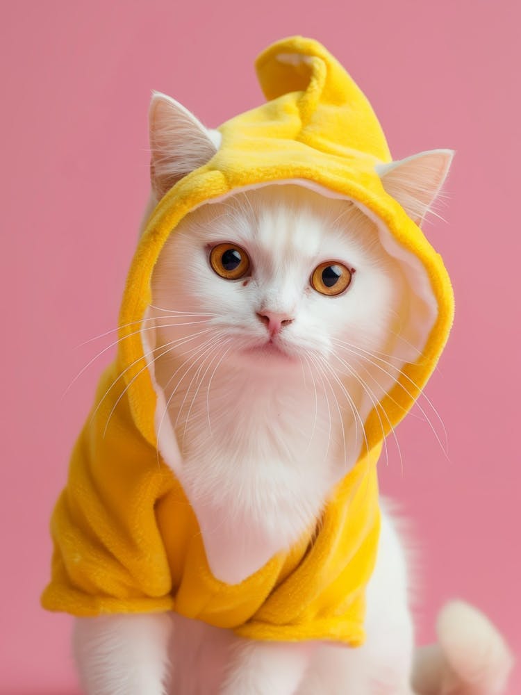 Katze Im Gelben Hoodie