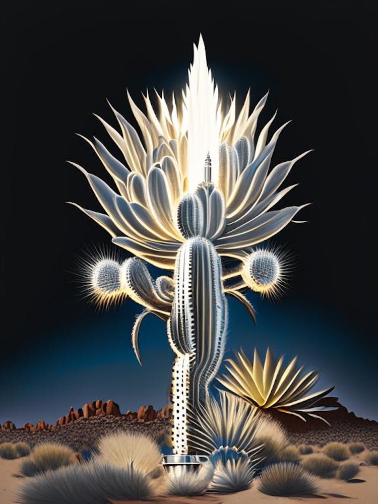 Silver Torch Joshua Tree Vintage Botanical Line Drawing  (6)