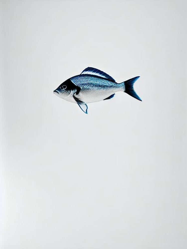 Blue Tang Black & White Drawing