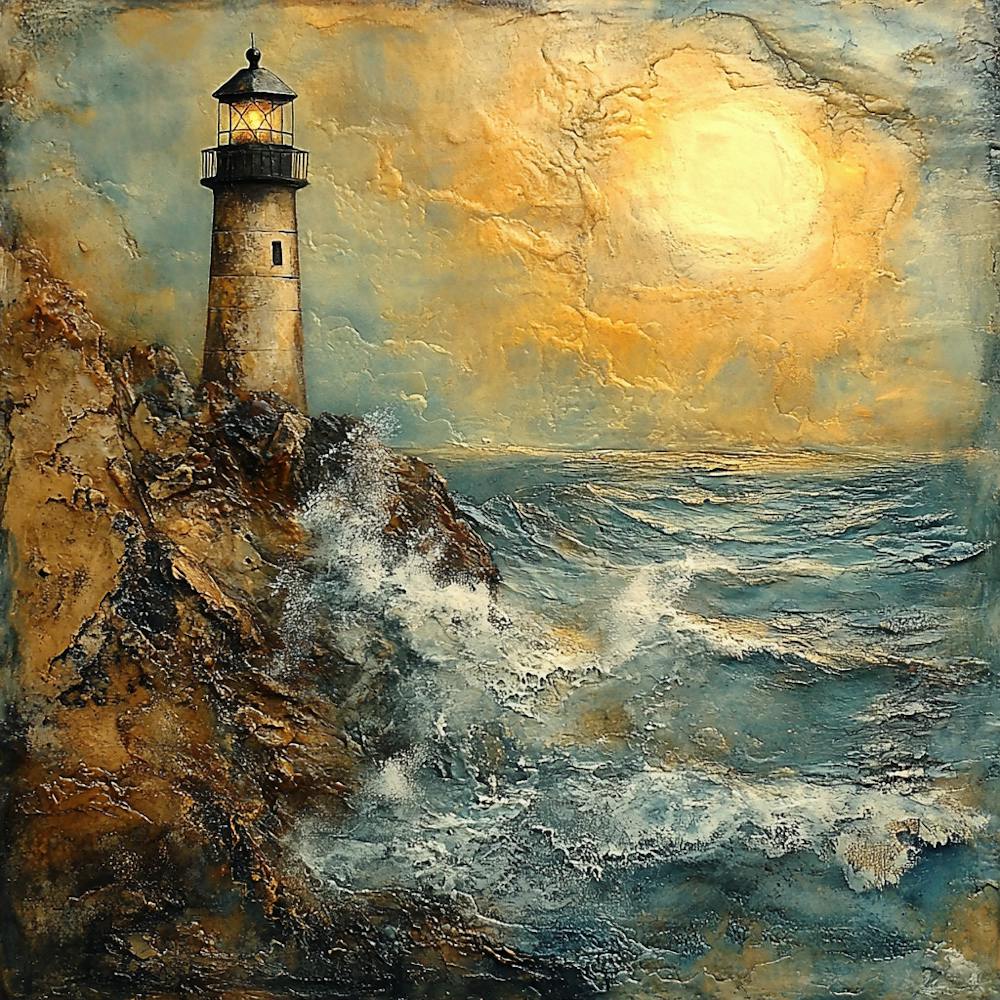 Lighthouse At Sunset