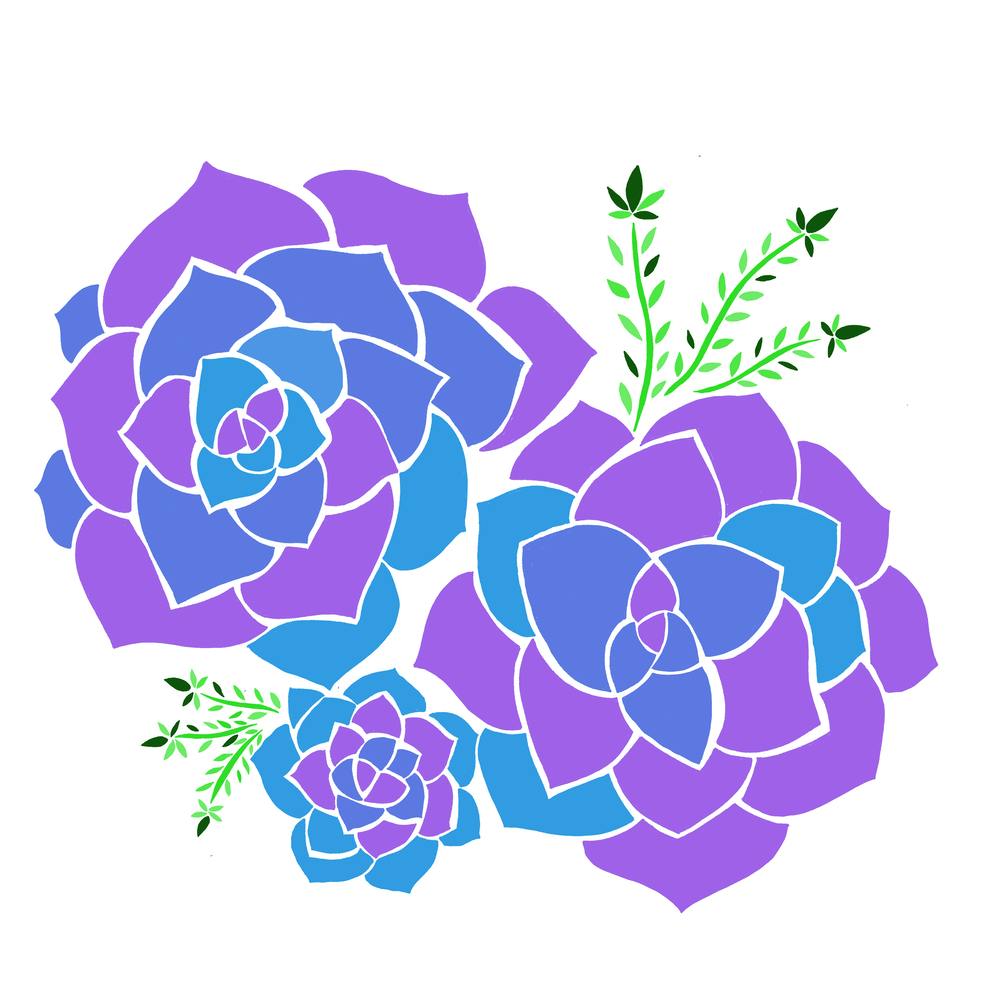 Succulent Flowers - Purple & Blues