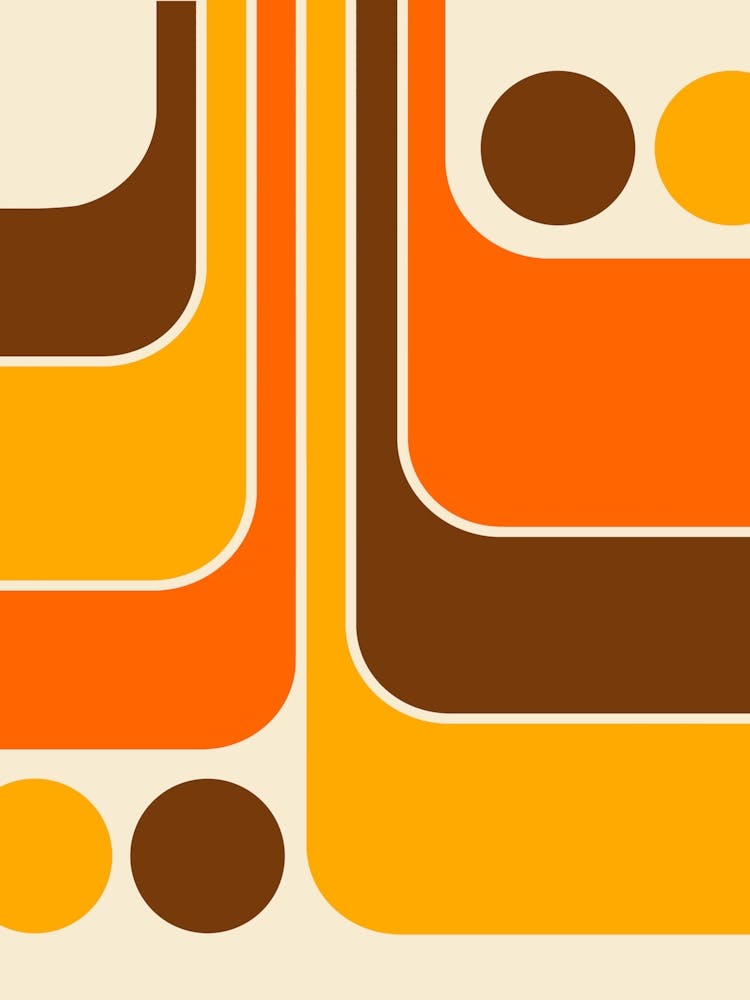 Retro 70s Style Geometric Abstract