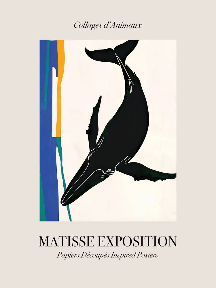 Whale 2 Matisse Inspired Exposition Animals Poster