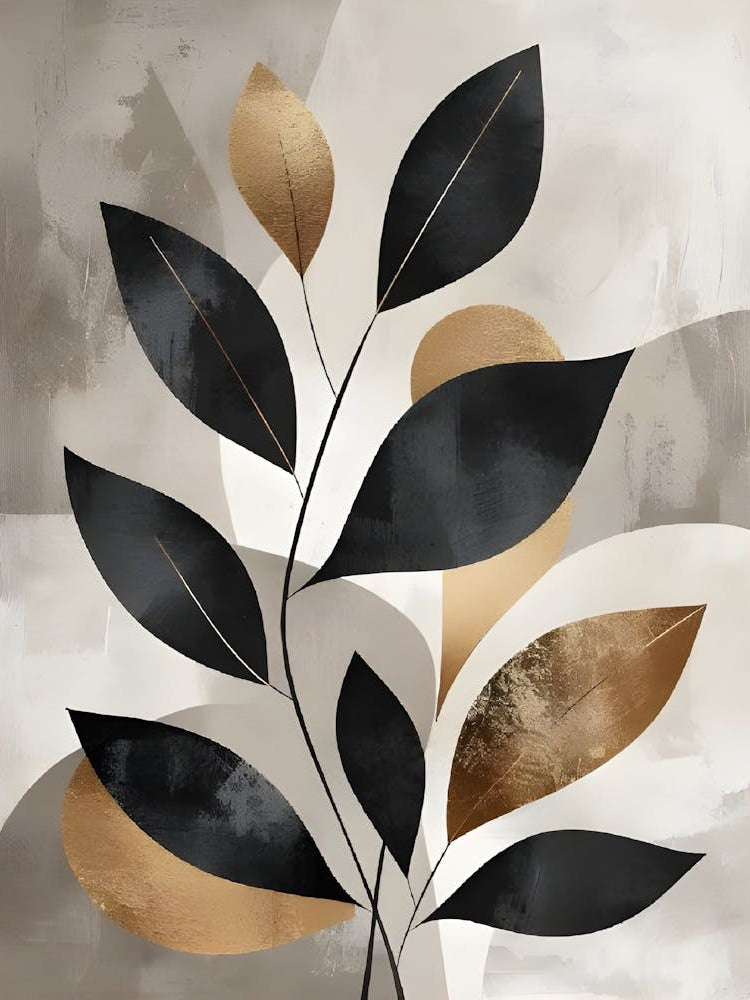 Abstract Leaves Canvas Art 2