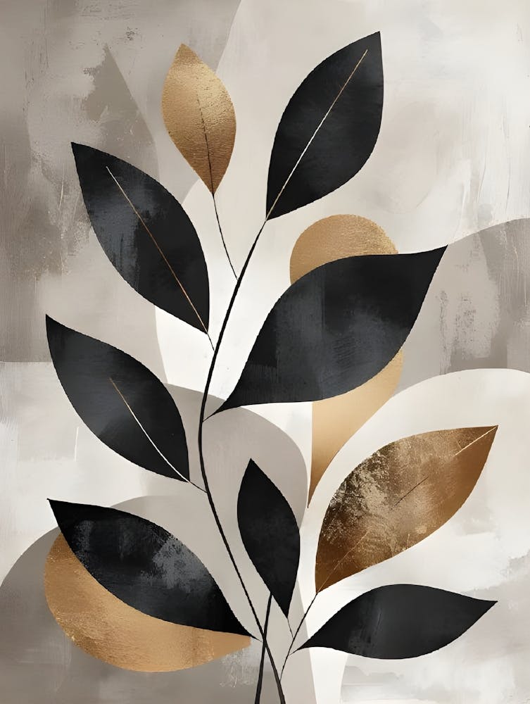 Abstract Leaves Canvas Art 2