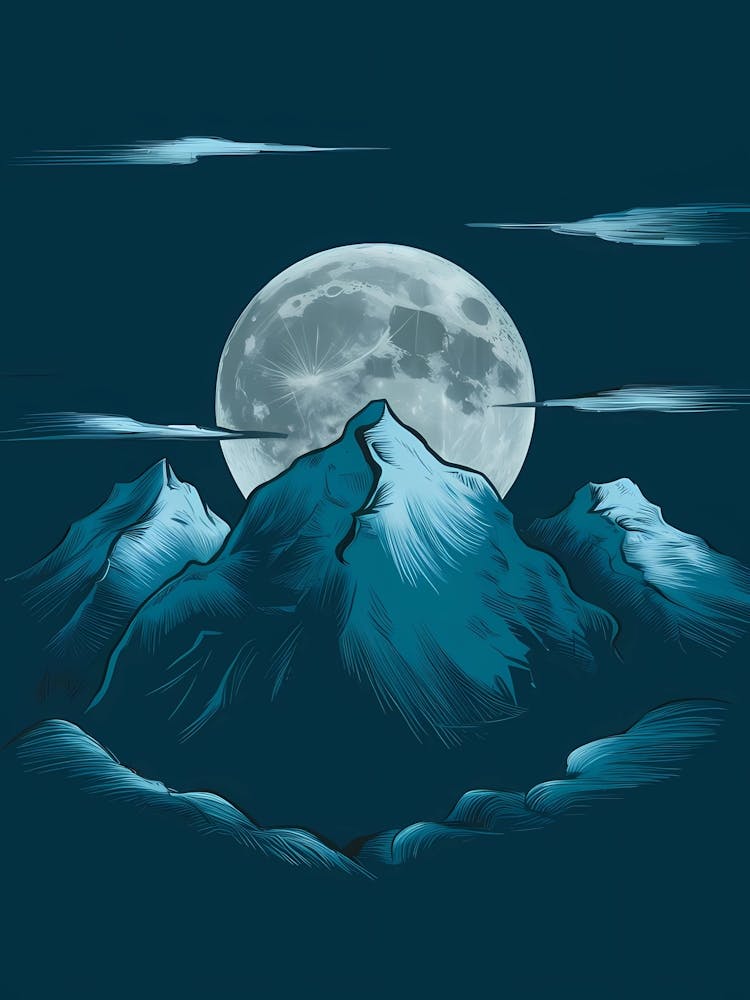 Pleine Lune Dans Les Montagnes 2