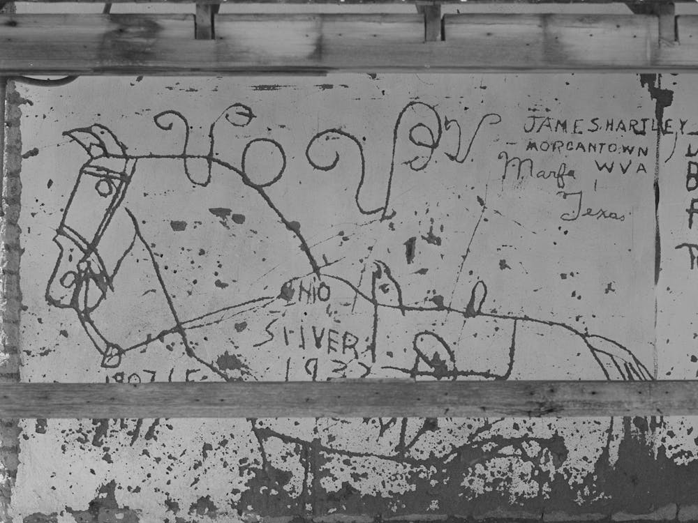 Drawing On Old Ranch House Near Marfa, Texas By Russell Lee