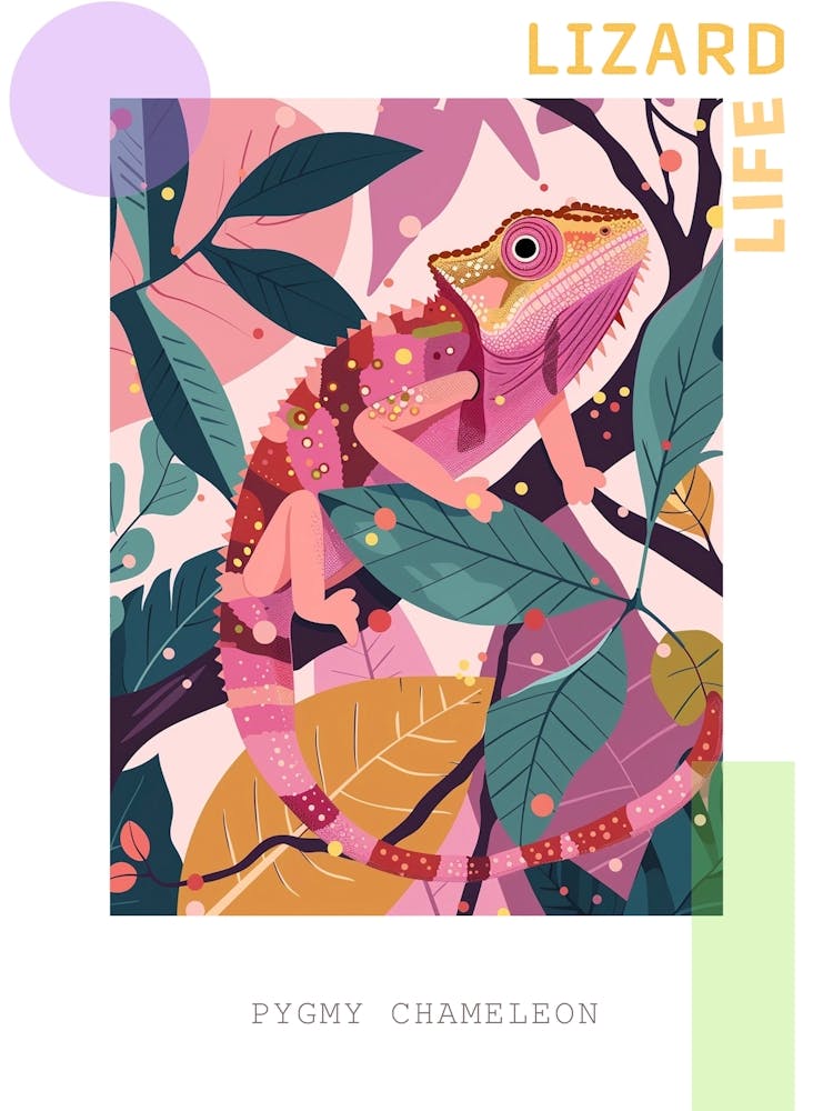 Pygmy Chameleon Modern Abstract Illustration 2 Poster