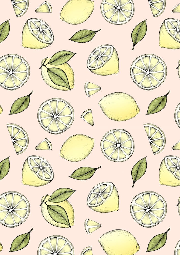 Lemons On Pink