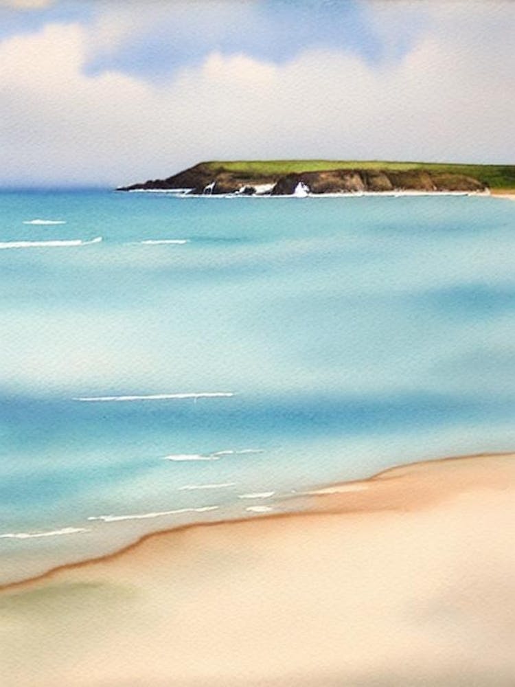Porthmeor Beach, Cornwall Watercolour
