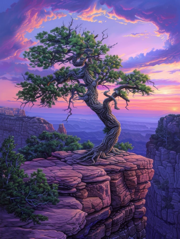 Lone Tree At Sunset 1