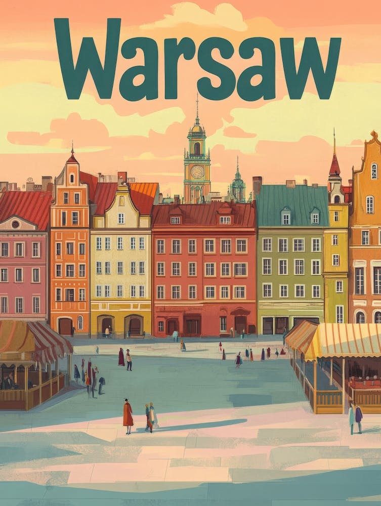 Aihrgdesign A Classic 1960s Travel Poster For Warsaw 1