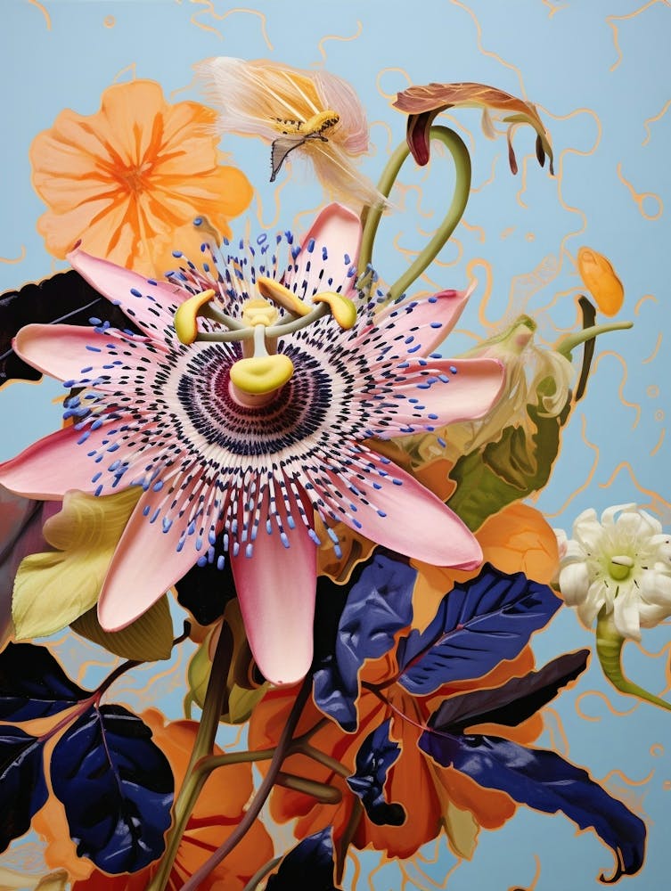 Surreal Florals Passionflower 3 Flower Painting