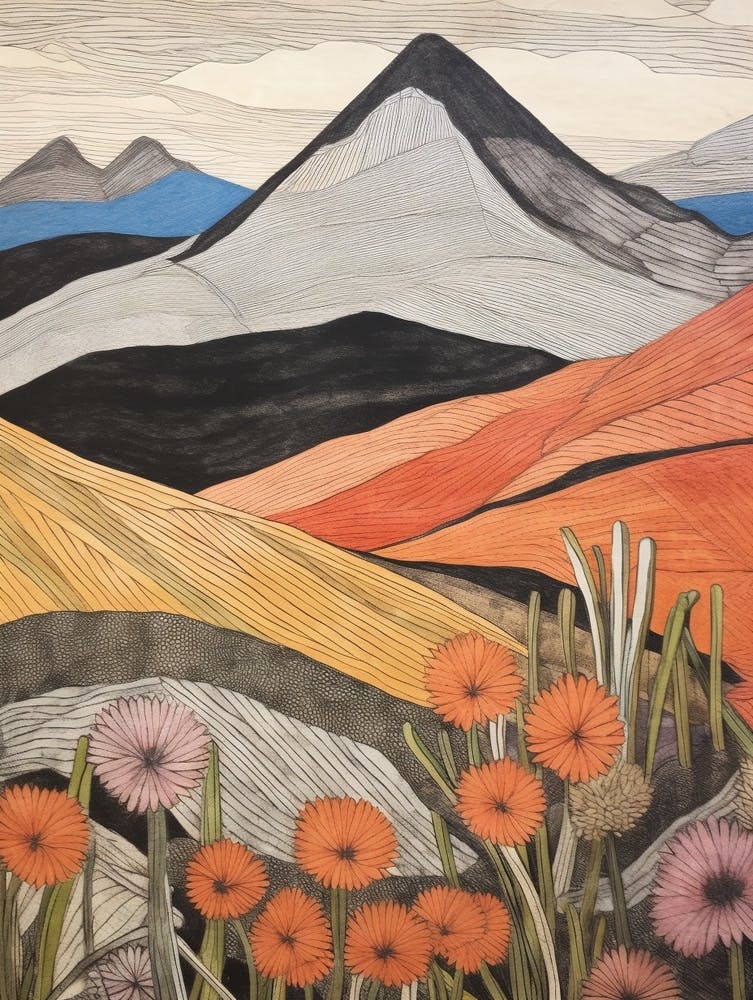 Ben Vane Scotland Colourful Mountain Illustration