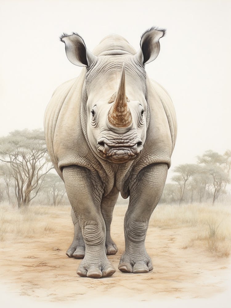 Simple Illustration Of A Rhino 7
