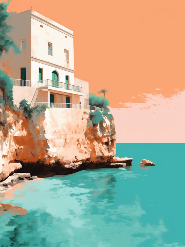 Horseshoe Bay Beach Bermuda Abstrakt Orange Farbtöne 1