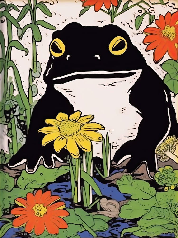 Frog In The Garden,  Matsumoto Hoji Inspired Japanese 13