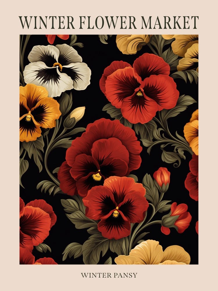 Winter Pansy 3 Winter Flower Market Poster