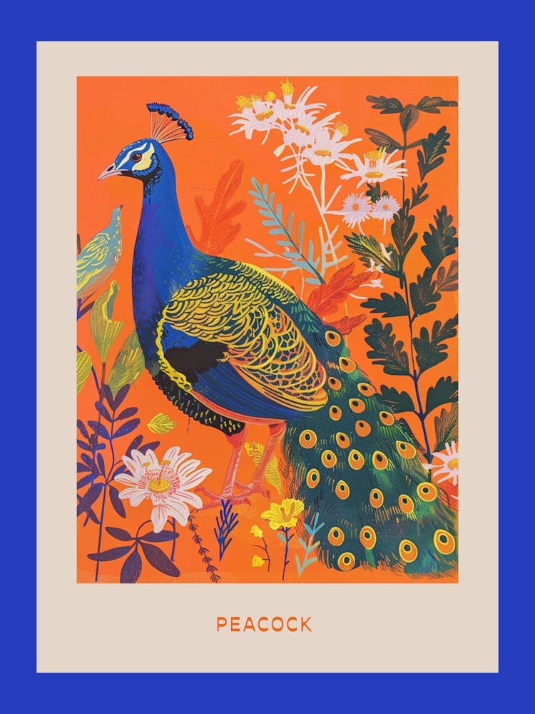 Spring Birds Poster Peacock 8