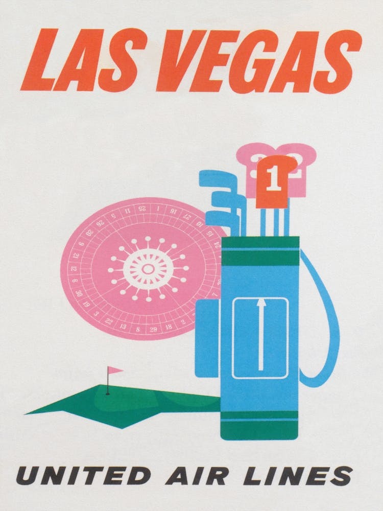Las Vegas Golf Retro Vintage Travel Poster