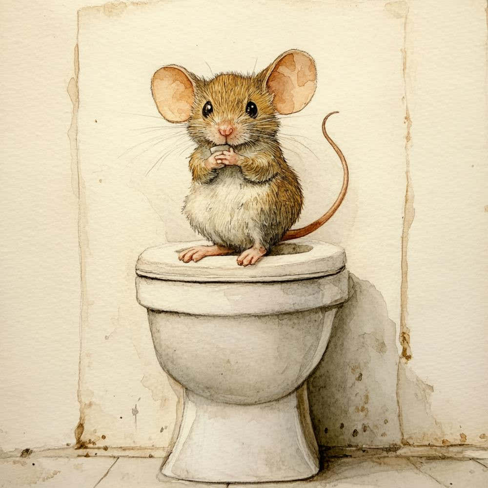 Mouse On Toilet 8