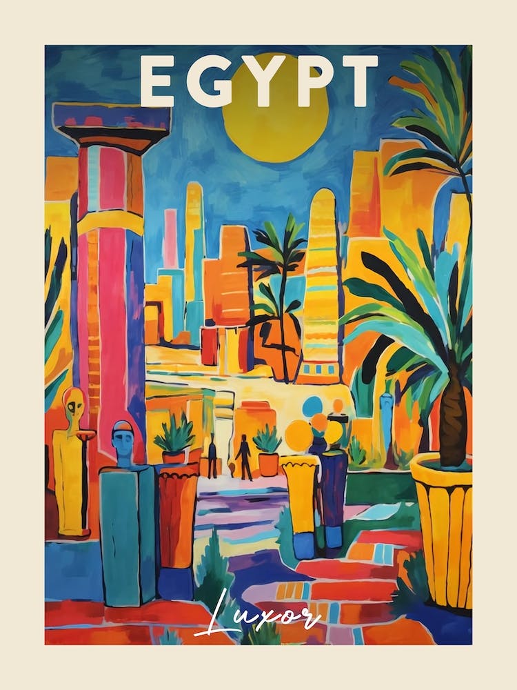 Luxor Egypt 4 Fauvist Painting  Travel Poster