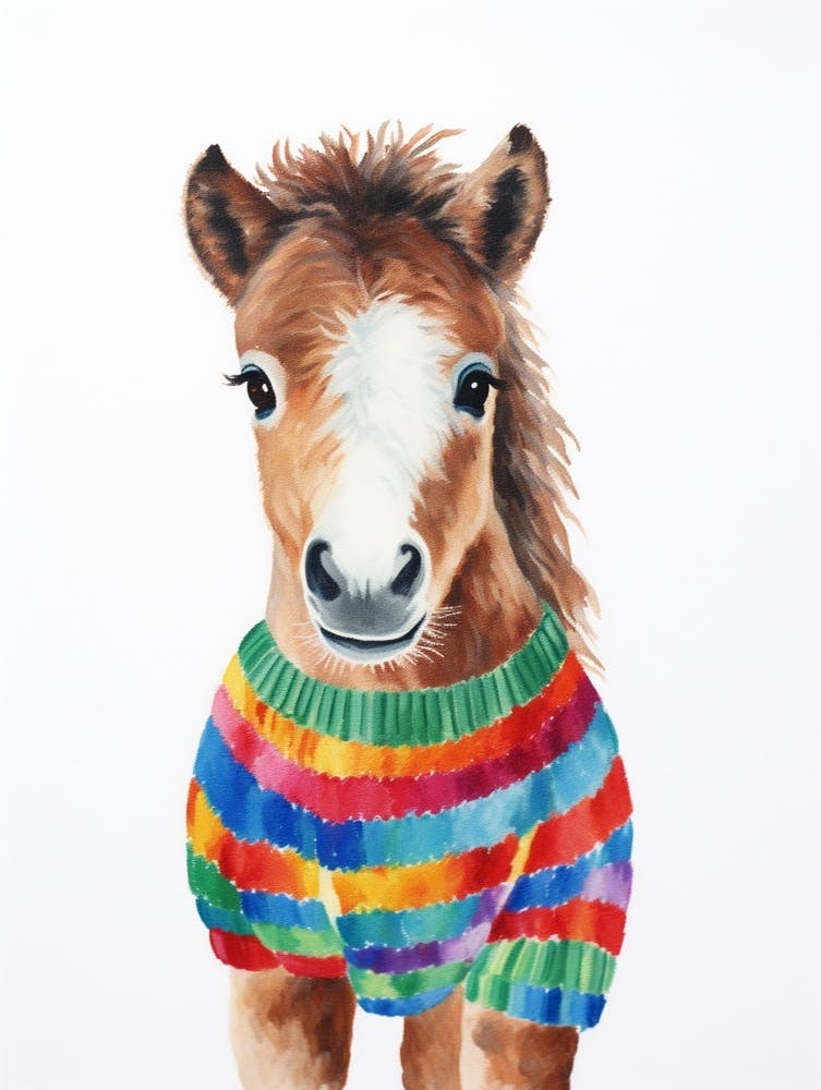 Baby Animal Wearing Sweater Horse 1