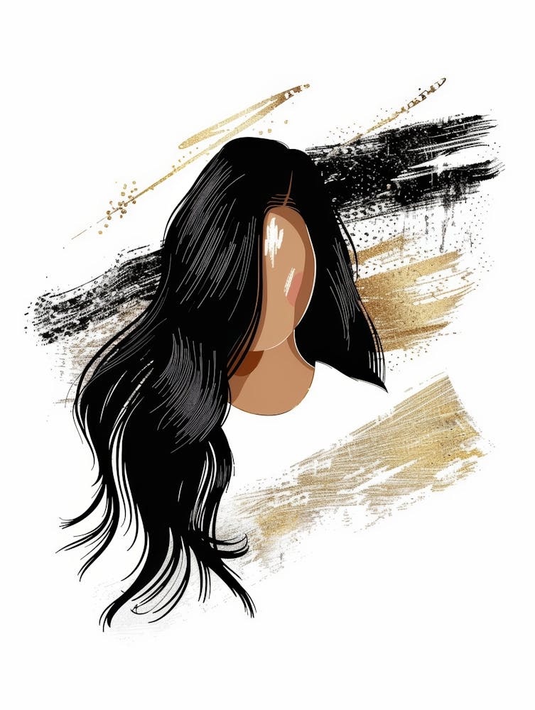 Portrait D'une Femme Aux Cheveux Longs
