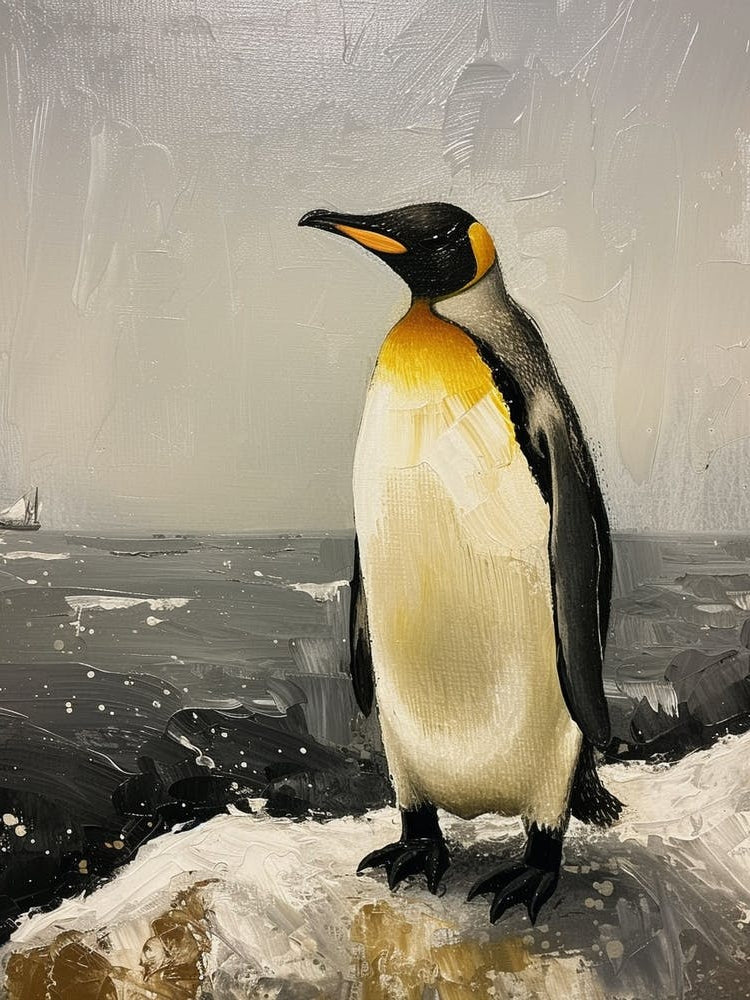 Adlie Penguin Gold Harbour Oil Painting 4