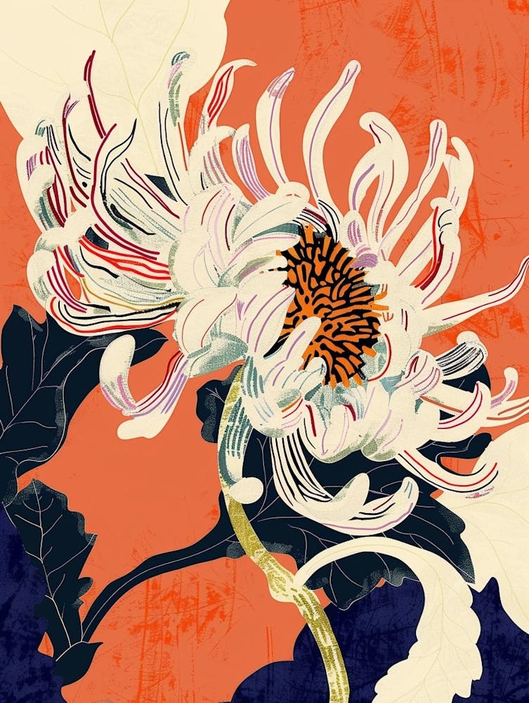 Colourful Flower Illustration Chrysanthemum 2