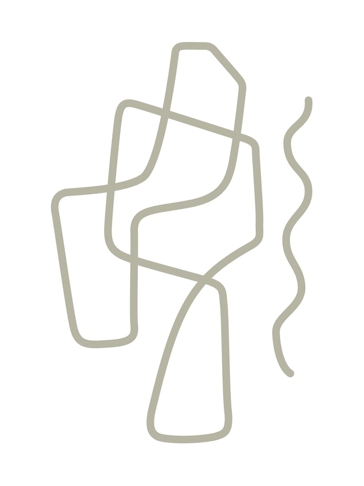 Linear Abstraction In Olive Green 2