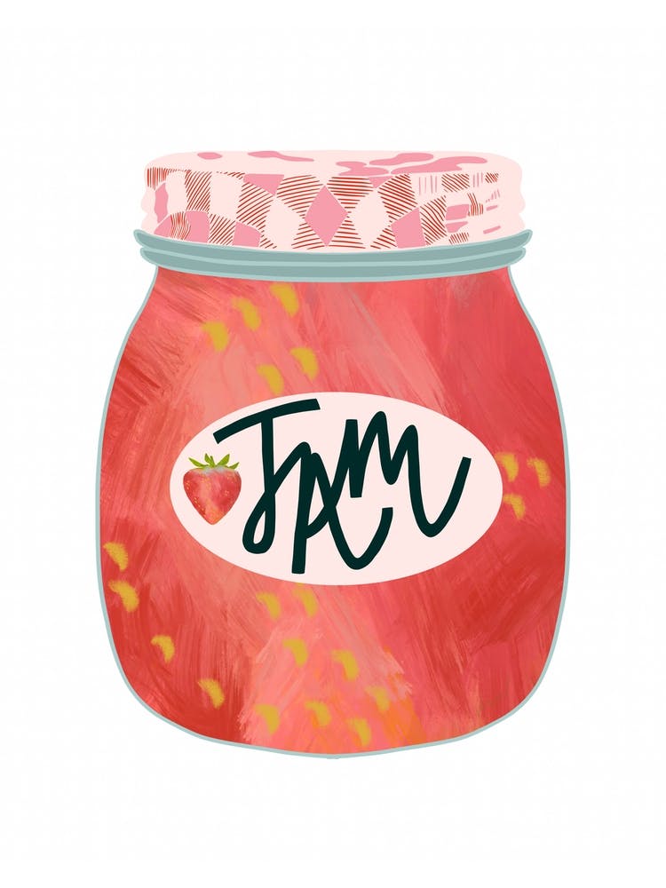 Vintage Strawberry Jam Jar