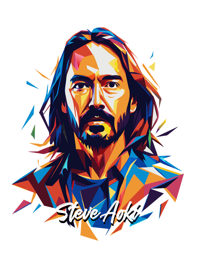 Steve Aoki 02 Portrait Music Icon WPAP Pop Art Style