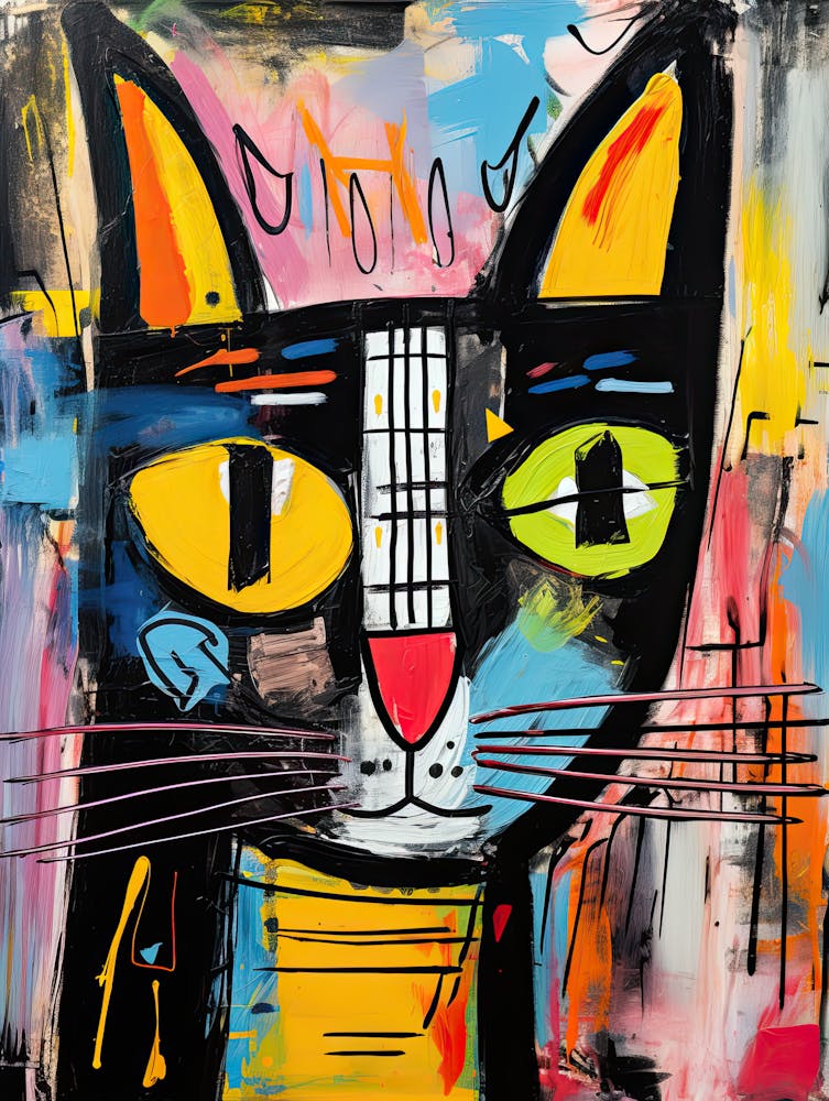 Cat and Canvas: Basquiat's Purrfect Street Art