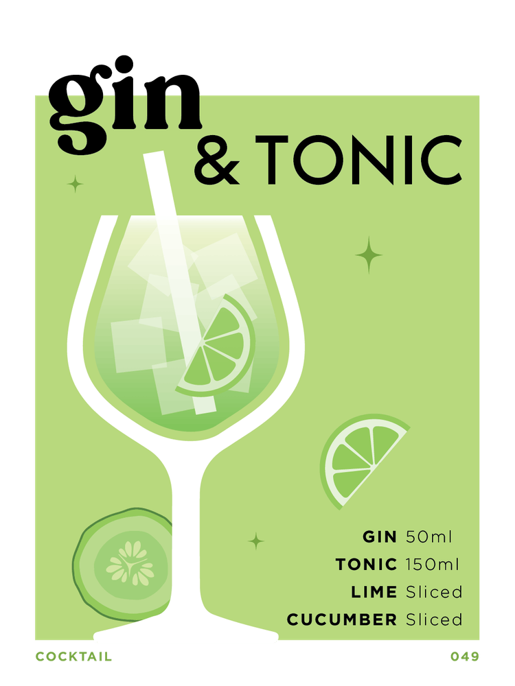 Gin & Tonic in Green Cocktail Recipe