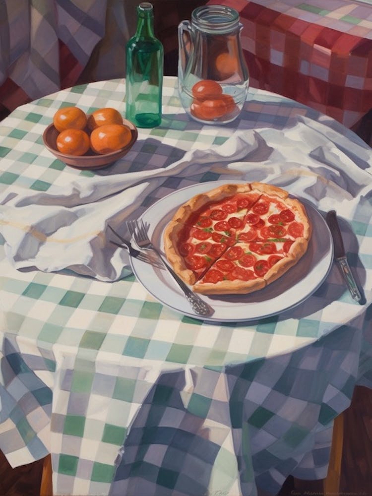 Pizza Margherita Still Life Painting