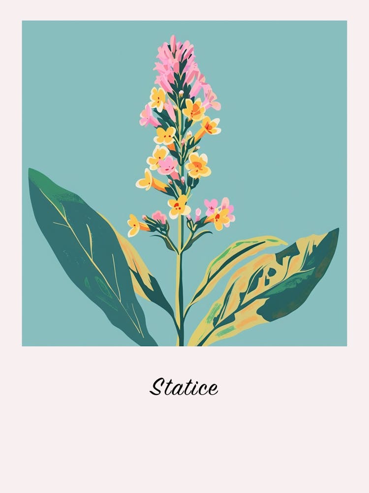Statice 2 Square Flower Illustration Poster
