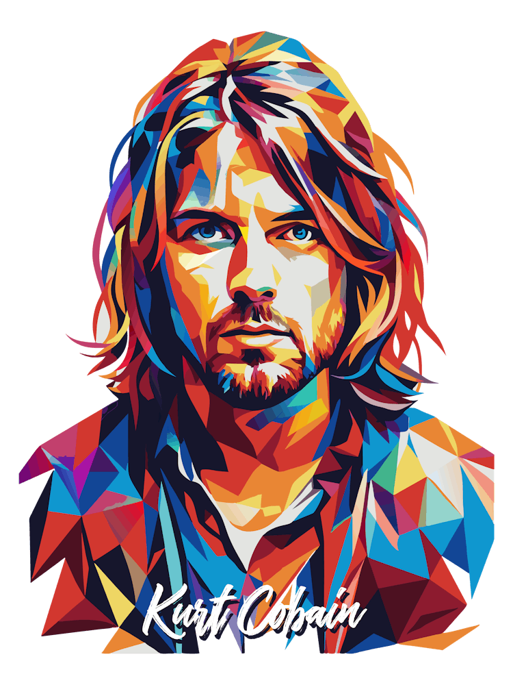 Kurt Cobain Nirvana 02 Portrait Music Icon Style WPAP Pop Art